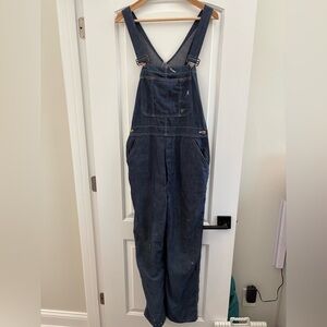 Vintage Dark Blue Denim Overalls - Women's Jeans